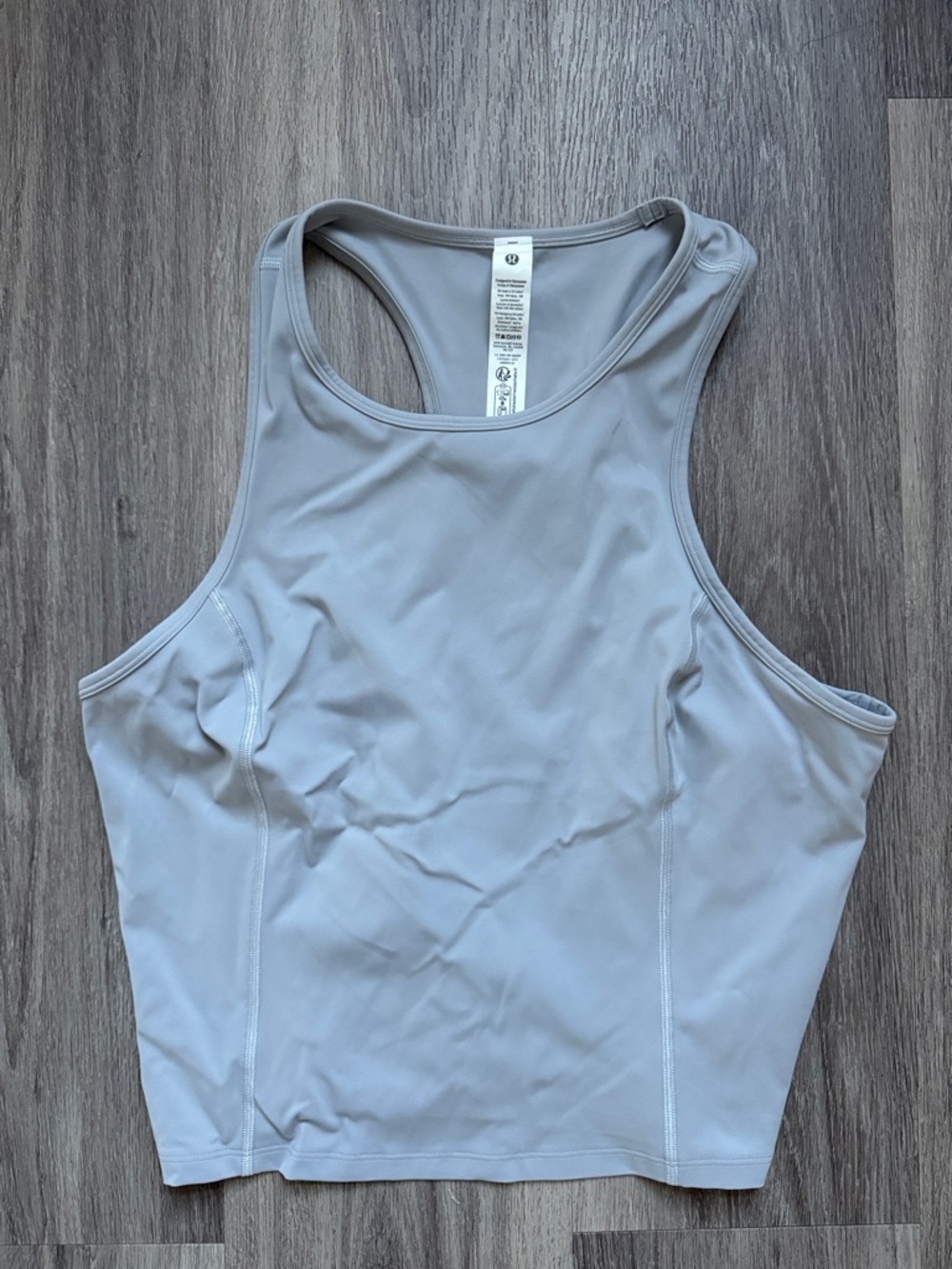 lululemon athletica Light Gray High-Neck Racerback Crop Tank